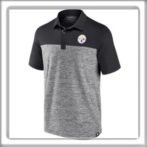 Pittsburgh Steelers Fanatics Clutch Polo Heather Charcoal Size Large